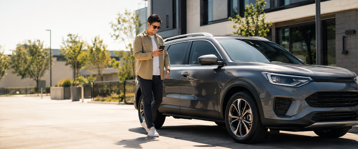 Renter picking up a same-day rental car in Houston