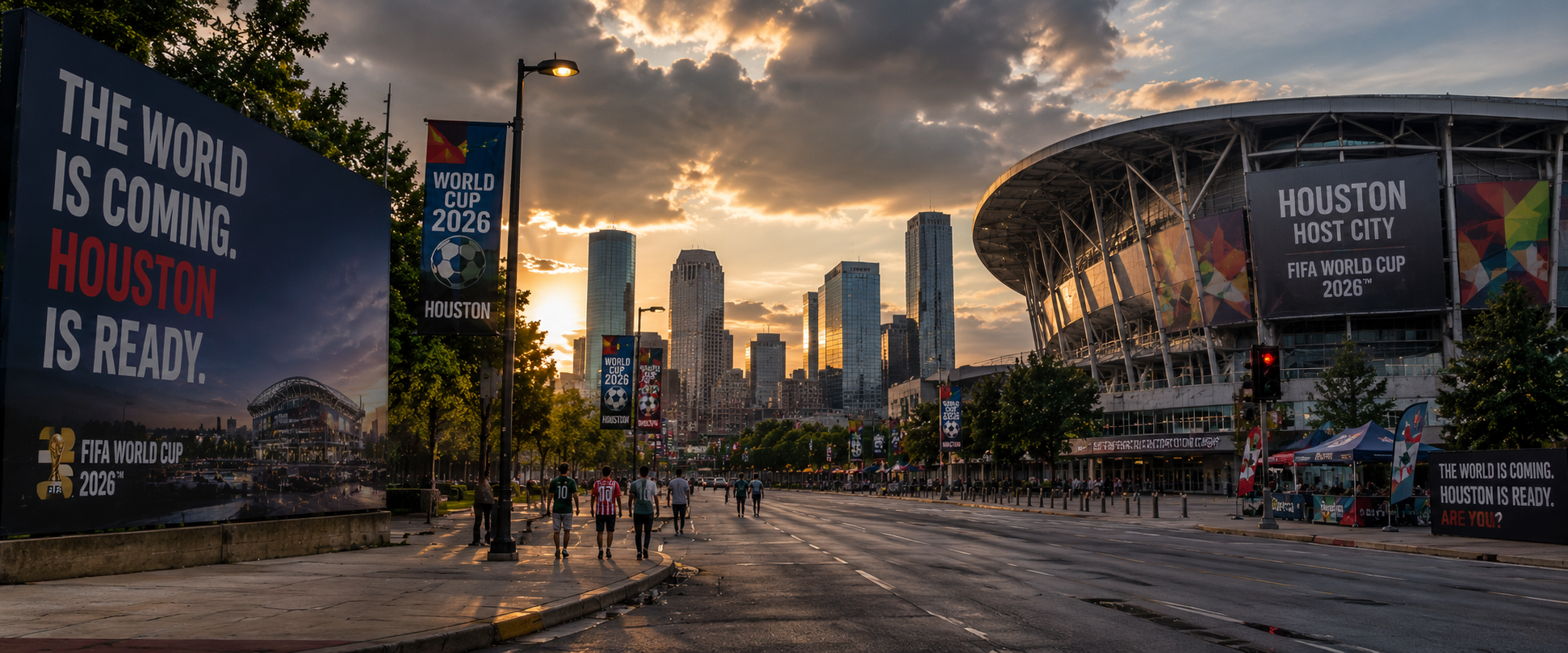 Houston streets near NRG Stadium during FIFA World Cup 2026