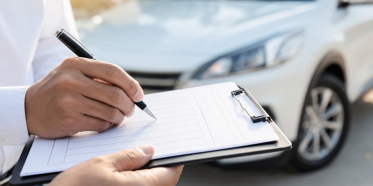 Guest reviewing rental car pricing and terms before booking in Houston