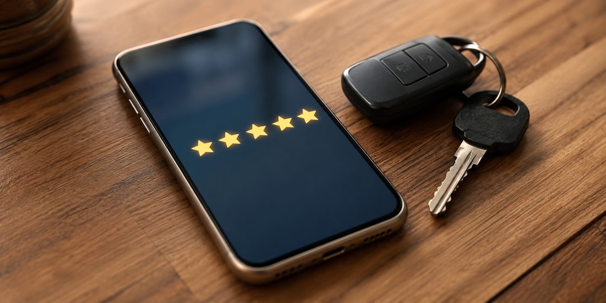 DriveonHTX guest reviews highlighting easy pickup, honest pricing, and direct communication