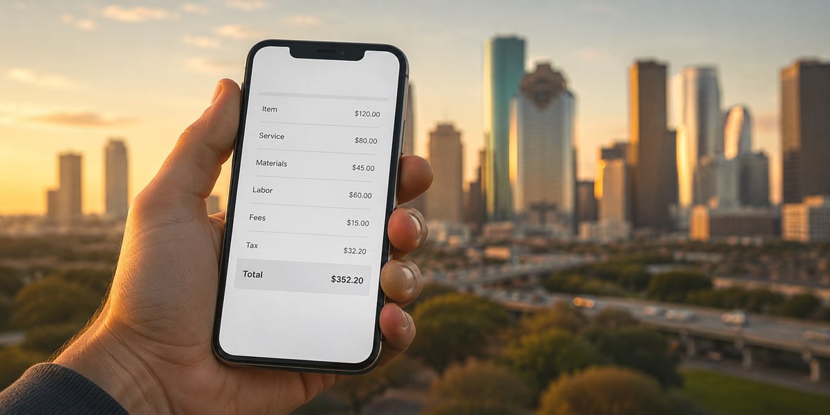 Itemized upfront rental pricing breakdown shown before payment at a local Houston rental