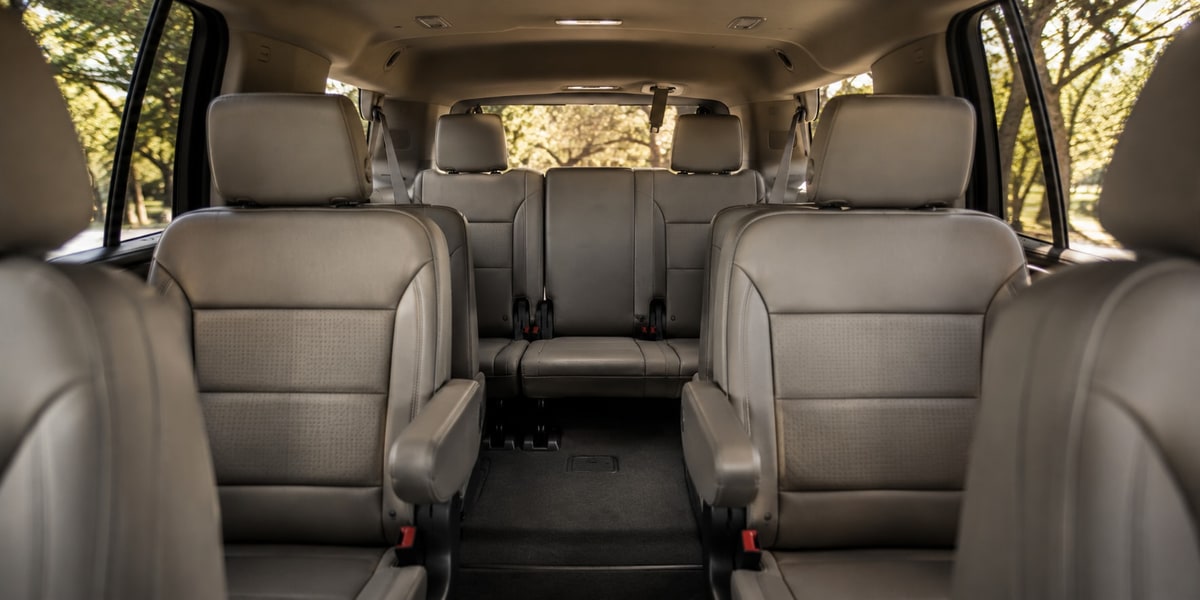 Chevrolet Tahoe interior with three rows of seating and cargo space for a Houston group road trip
